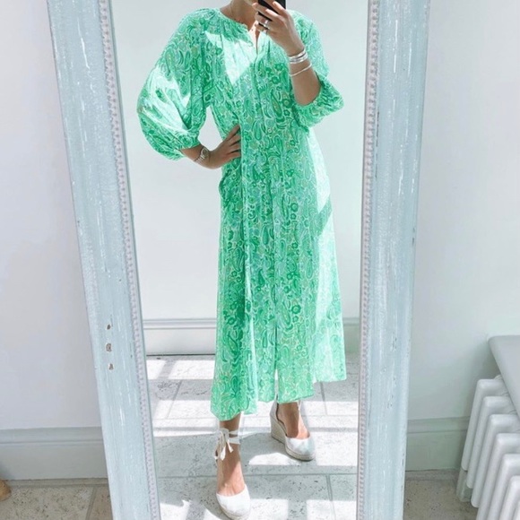 ZARA Printed Shirt Dress Midi Dress - Picture 9 of 13